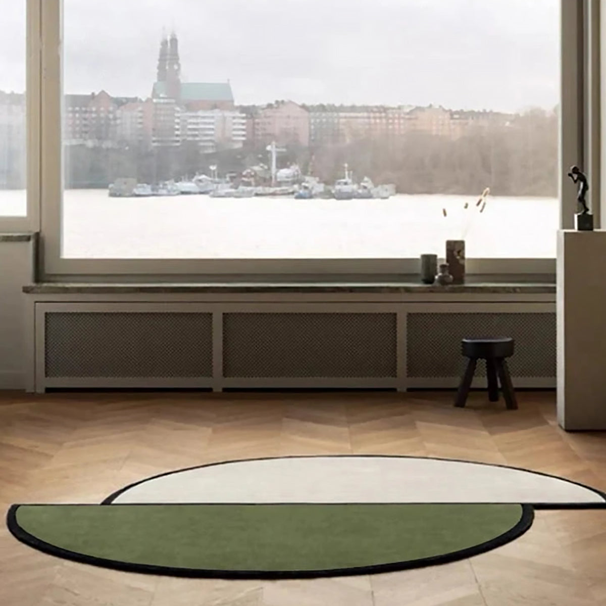 Irregular Round Rug – Staggered Area Carpet Mat