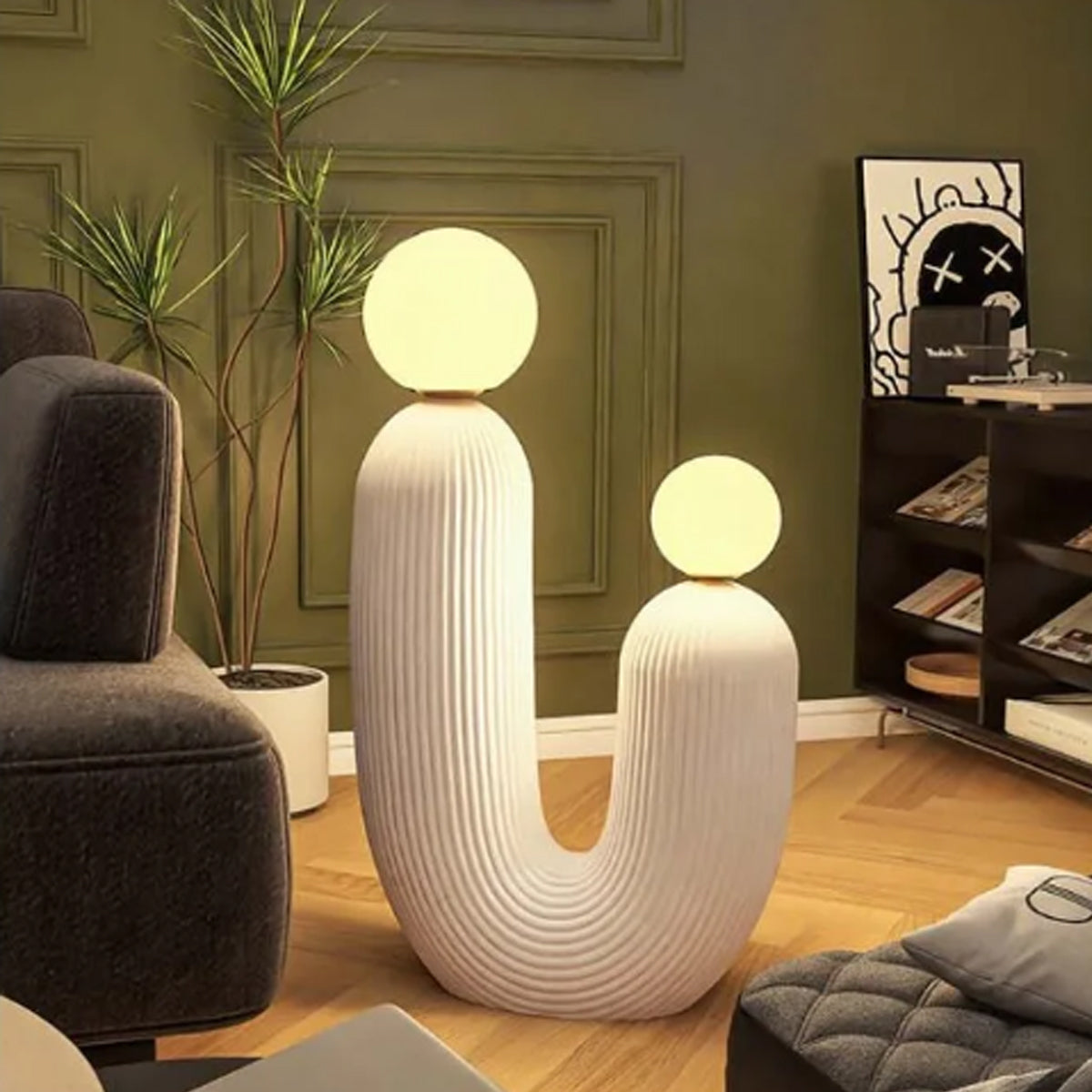 Cactus Floor Lamp - Italian Hand-Crafted Resin LED Light