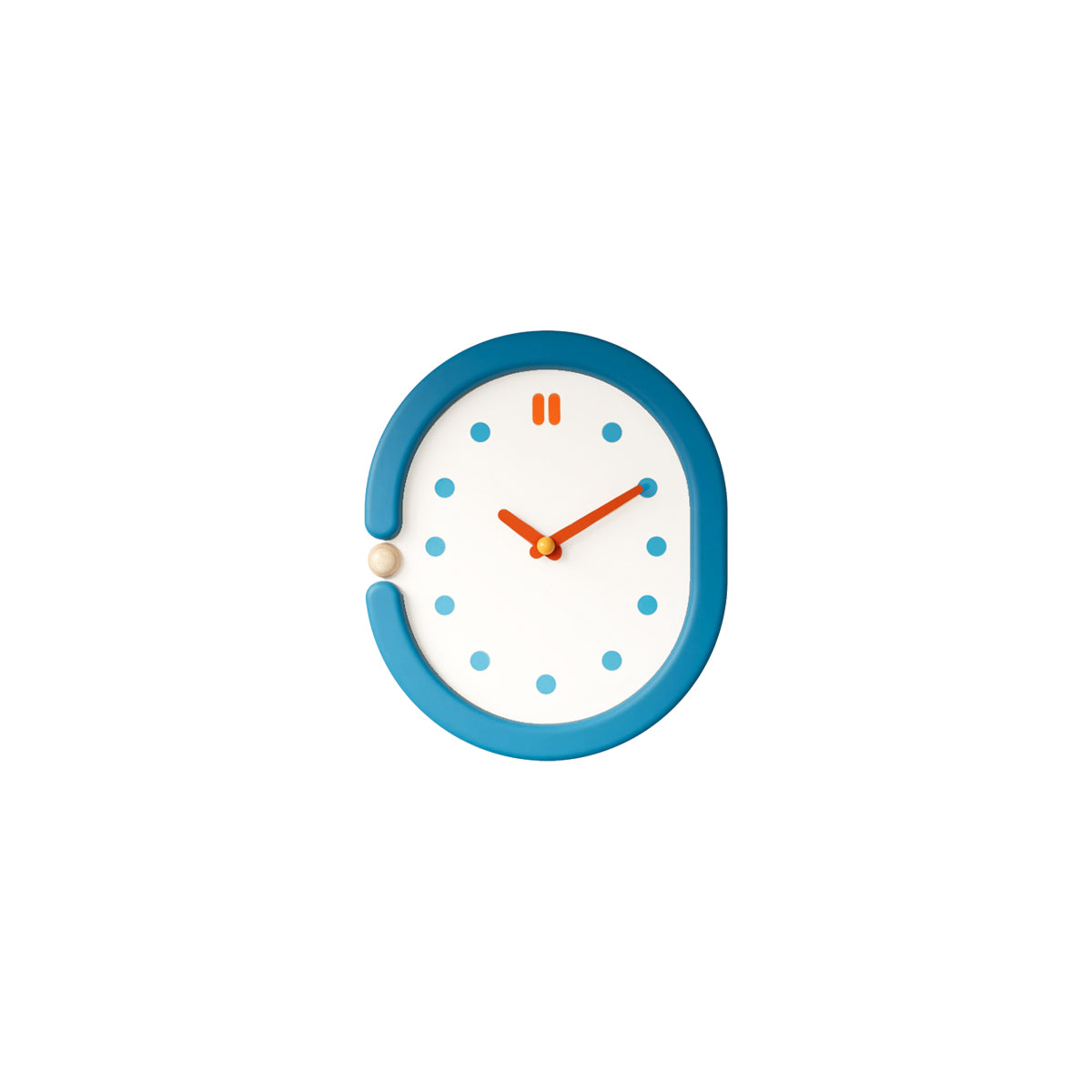 Pendulum Wall Clock - Japanese Minimalist Oval Blue Design