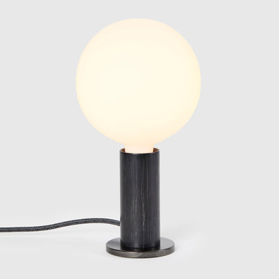 Tala Table Lamp – Wood Base, Brass Finish, Dimmable LED Sphere Bulb