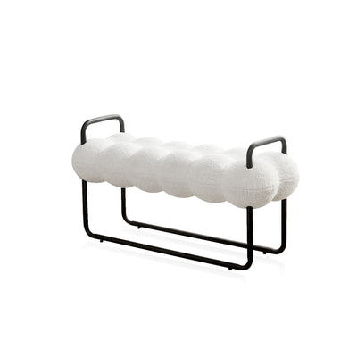 Area Couch Chair - Designer Cream Fabric Bench