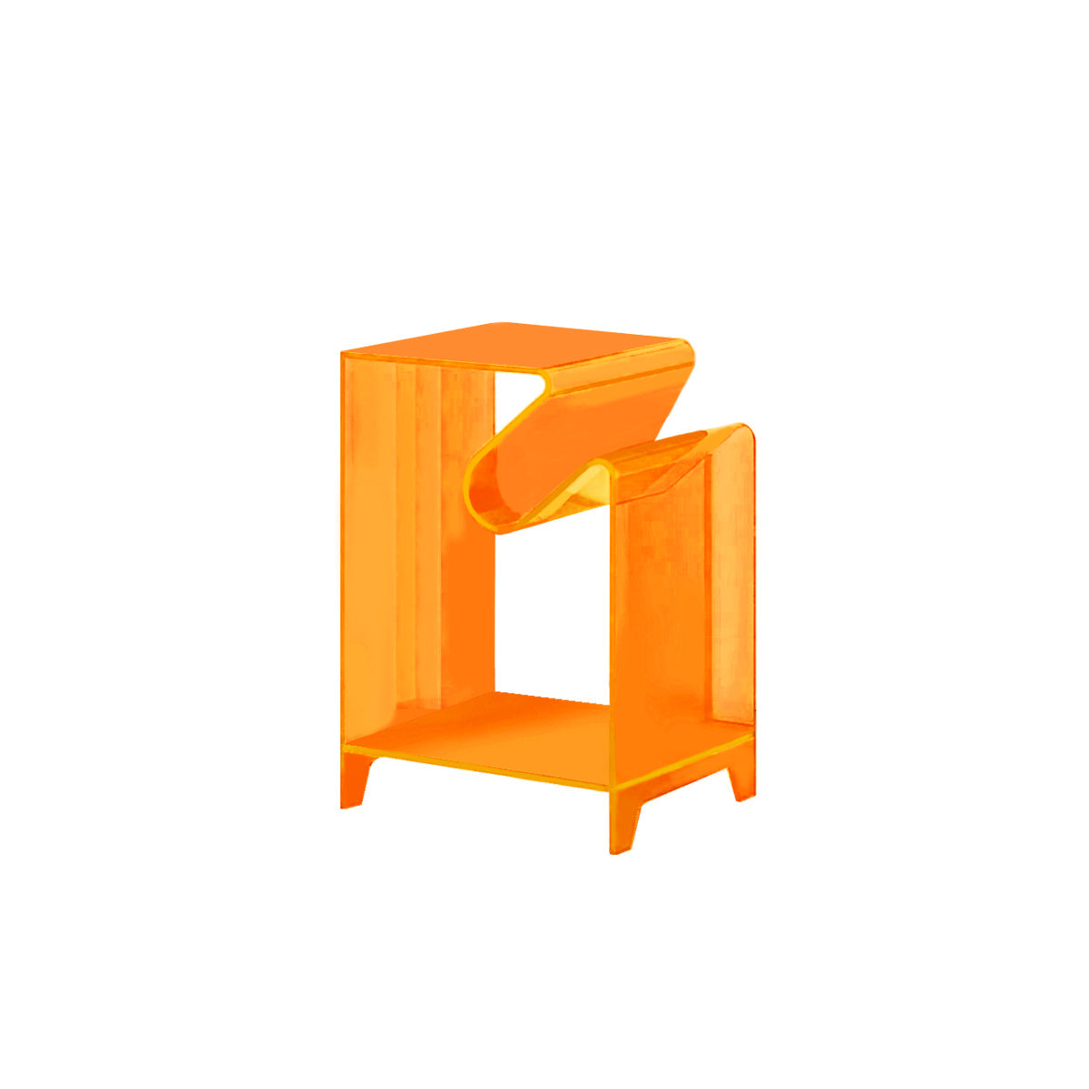 Acrylic Side Table - Modern Bent Minimalist Design