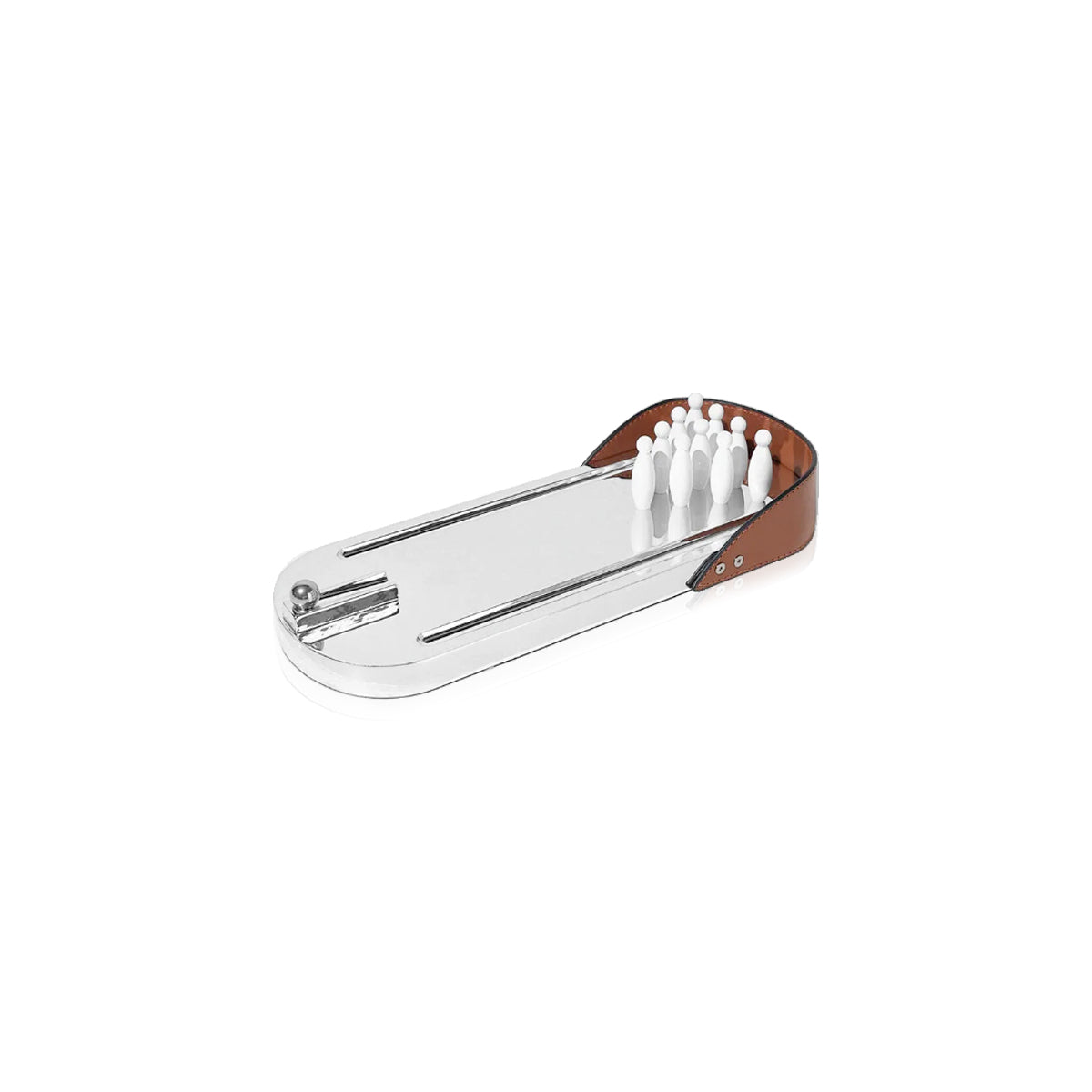 Chrome Bowling Ornament - Metal Desktop Decor