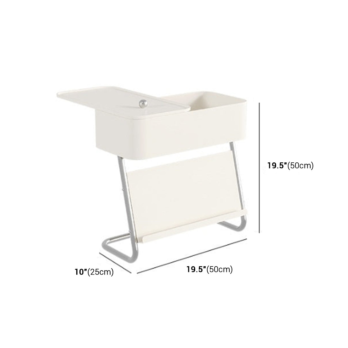 Metal Side Table – Slide Top Adjustable Frame