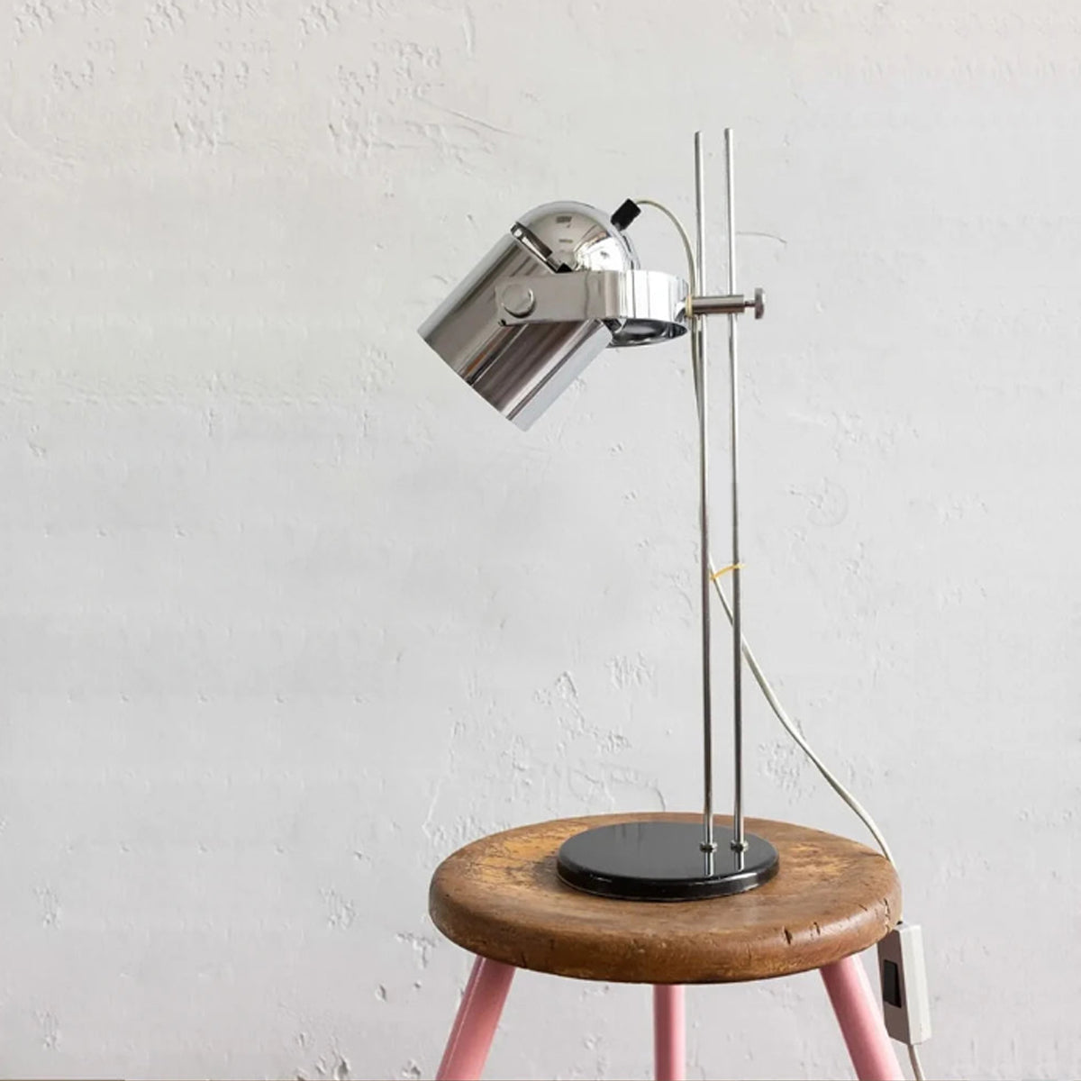 Industrial Table Lamp - Metal Rail Corded Light