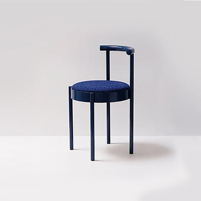 Mid-Century Modern Chair - Colorful Metal Leg Round Dining Seat