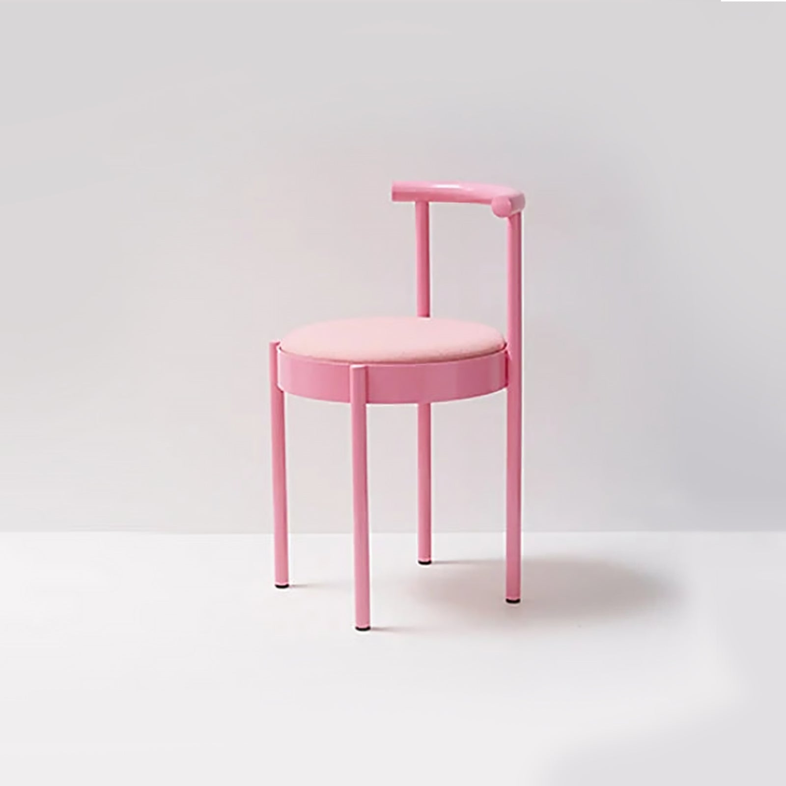 Mid-Century Modern Chair - Colorful Metal Leg Round Dining Seat