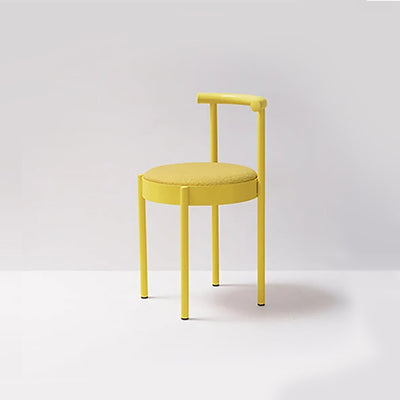 Mid-Century Modern Chair - Colorful Metal Leg Round Dining Seat