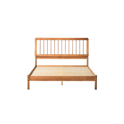 Mid Century Modern Bed - Solid Oak Queen Frame