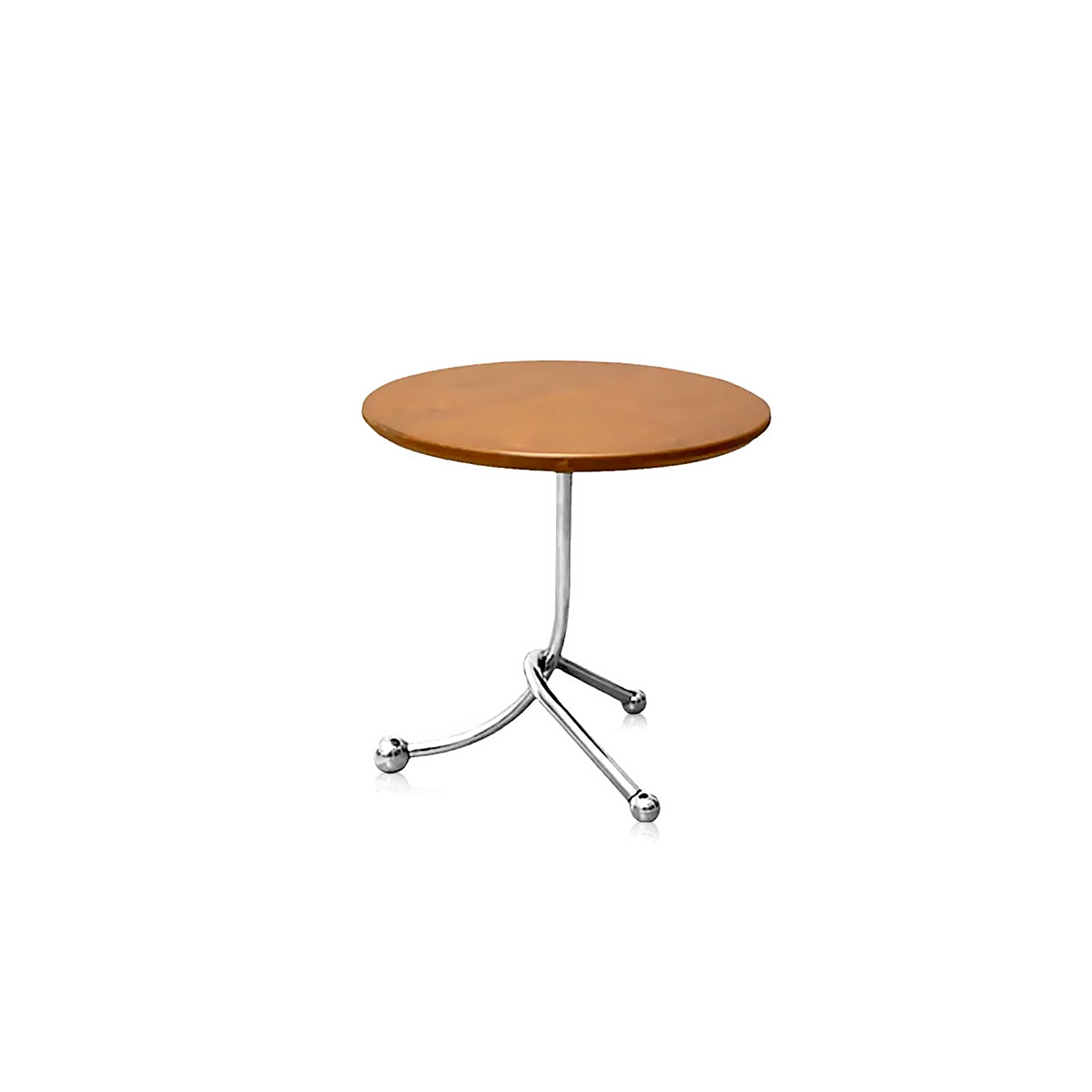 Vintage Round Side Table - Twisted Metal Frame, Stainless Steel Accent