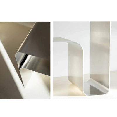 Stainless Steel Side Table - Minimalist Bent Frame Design