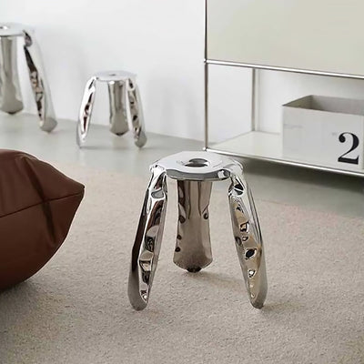 Stainless Steel Stool | Minimalist Metal Accent Seating