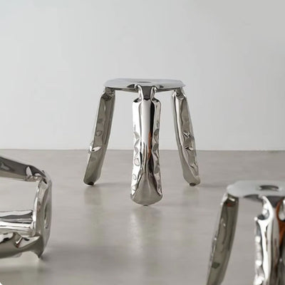 Stainless Steel Stool | Minimalist Metal Accent Seating