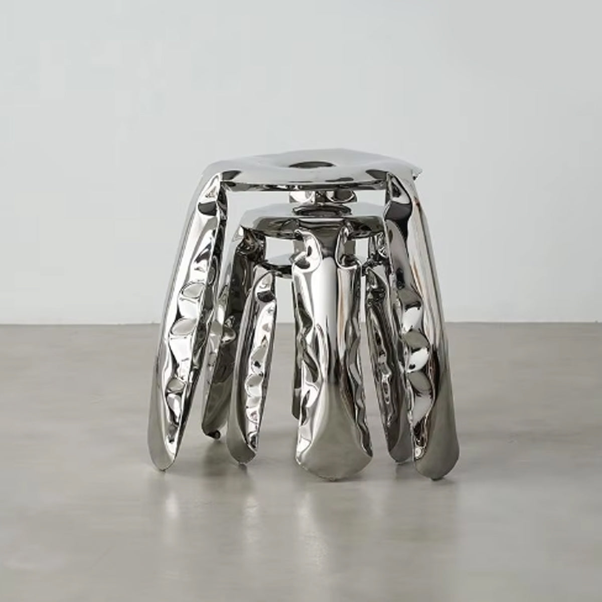 Stainless Steel Stool | Minimalist Metal Accent Seating