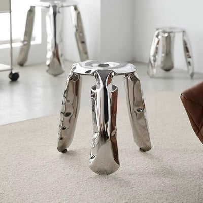 Stainless Steel Stool | Minimalist Metal Accent Seating