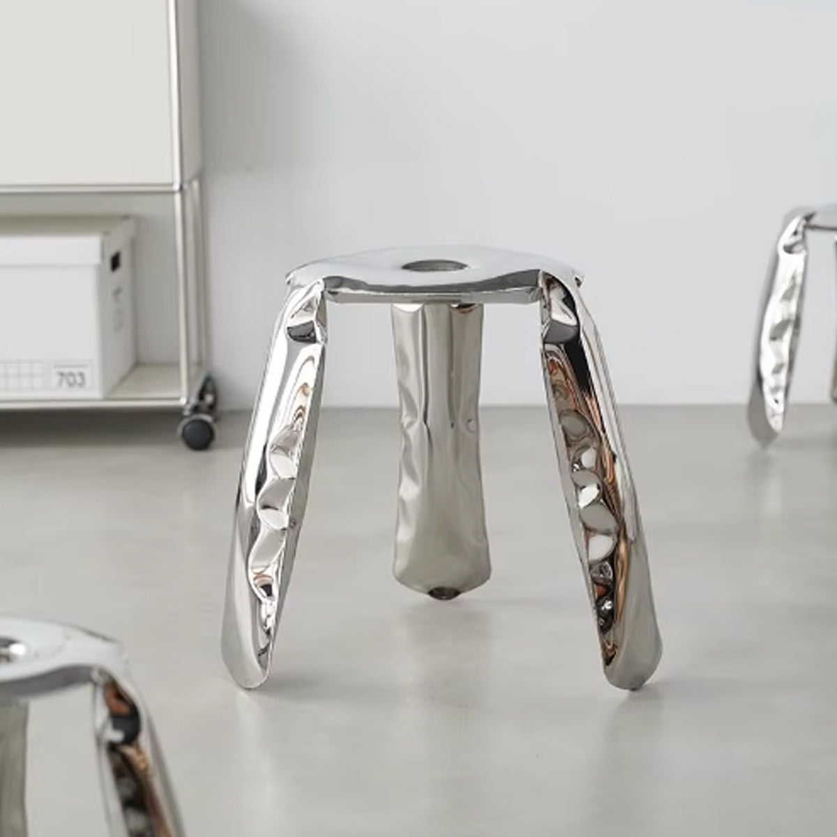 Stainless Steel Stool | Minimalist Metal Accent Seating