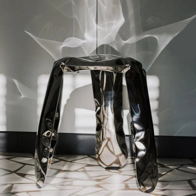 Stainless Steel Stool | Minimalist Metal Accent Seating