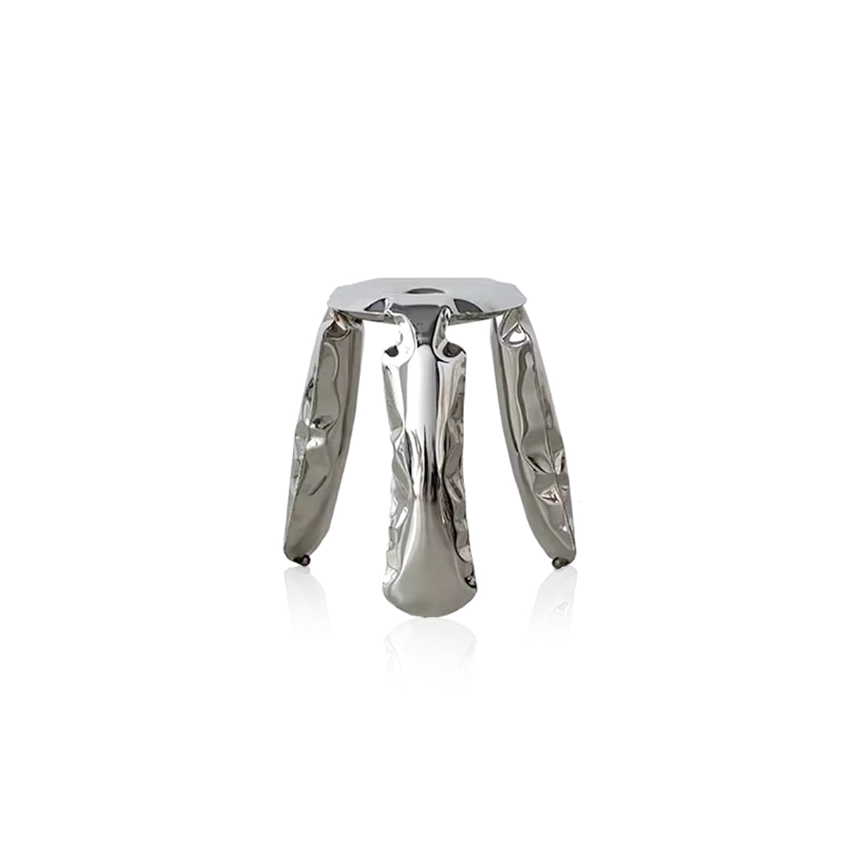 Stainless Steel Stool | Minimalist Metal Accent Seating