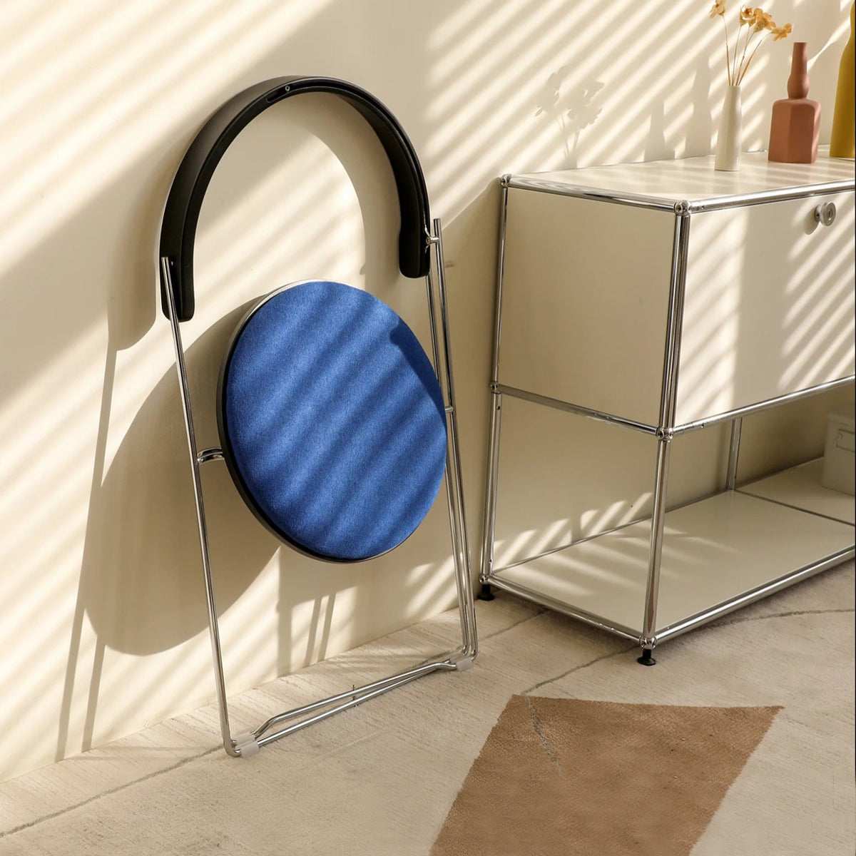 Foldable Chrome Chair - Modern Dining Seat