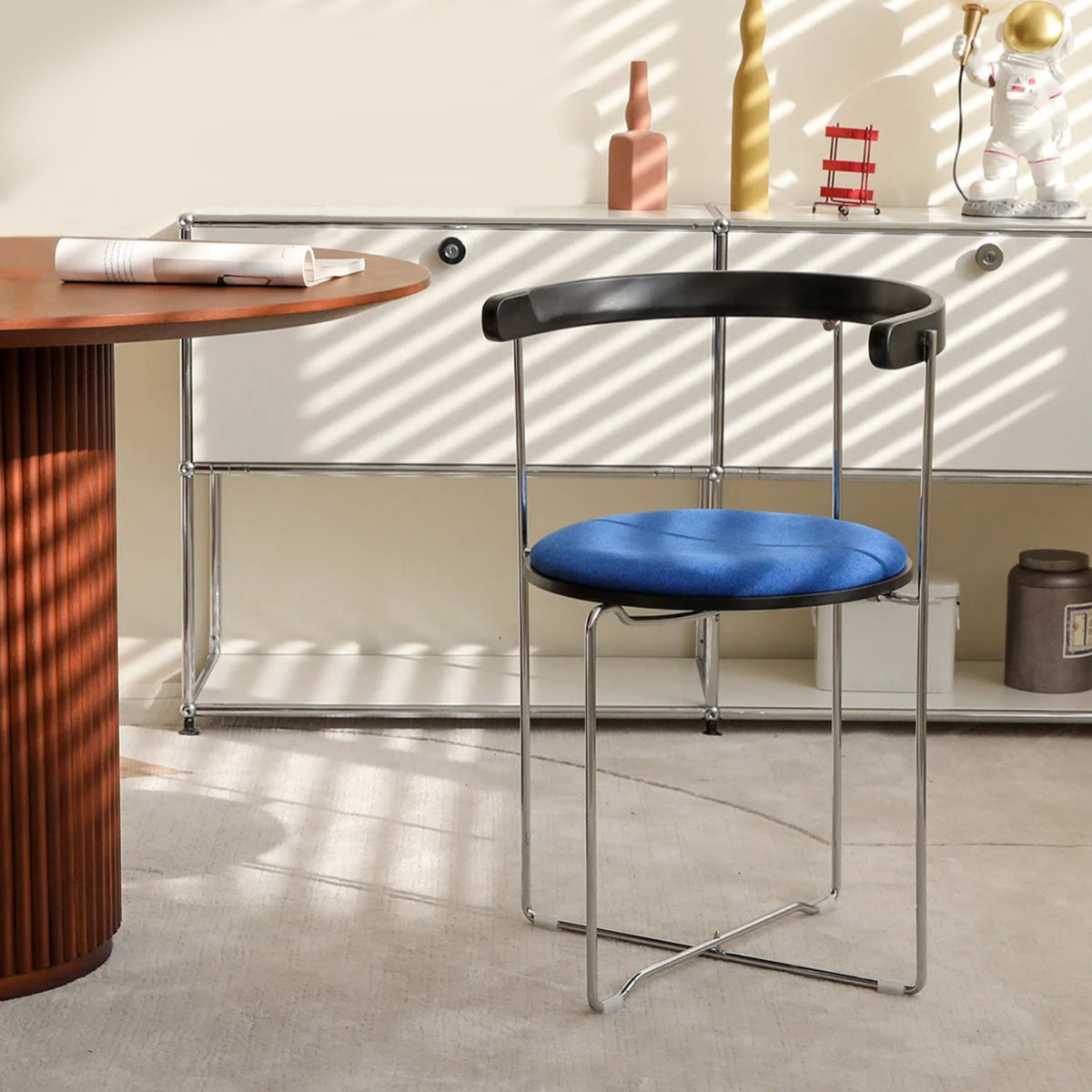 Foldable Chrome Chair - Modern Dining Seat