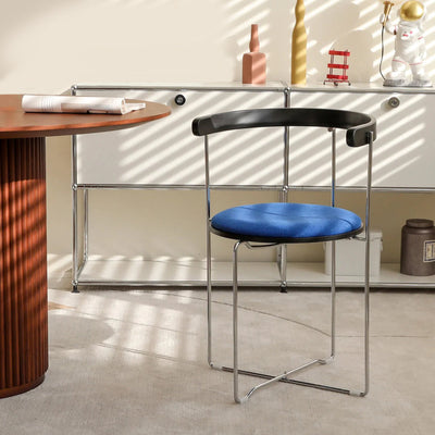 Foldable Chrome Chair - Modern Dining Seat