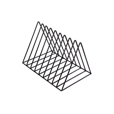 Minimalist triangular book holder on white desk