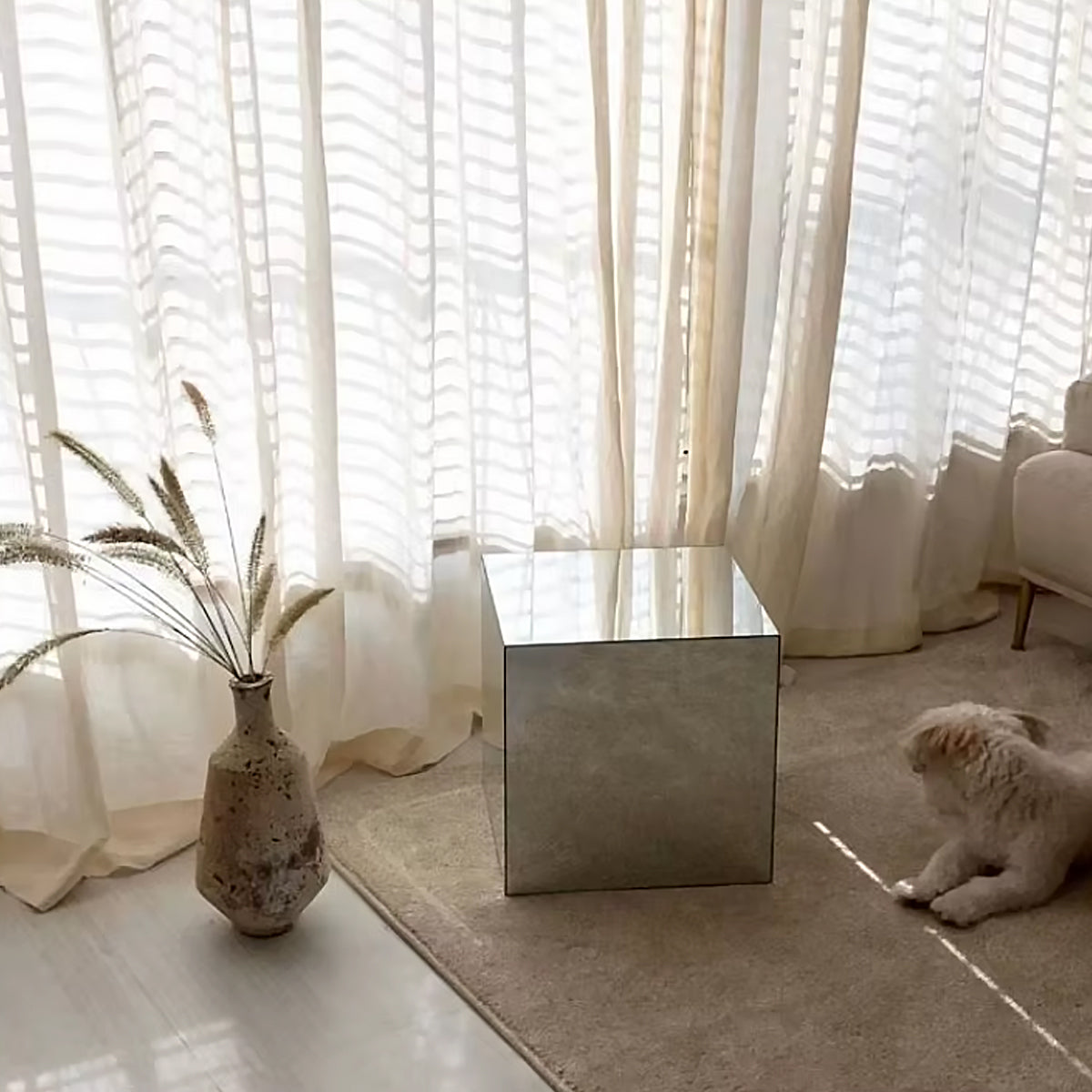 Mirror Cube Table – Modern Acrylic Coffee Table