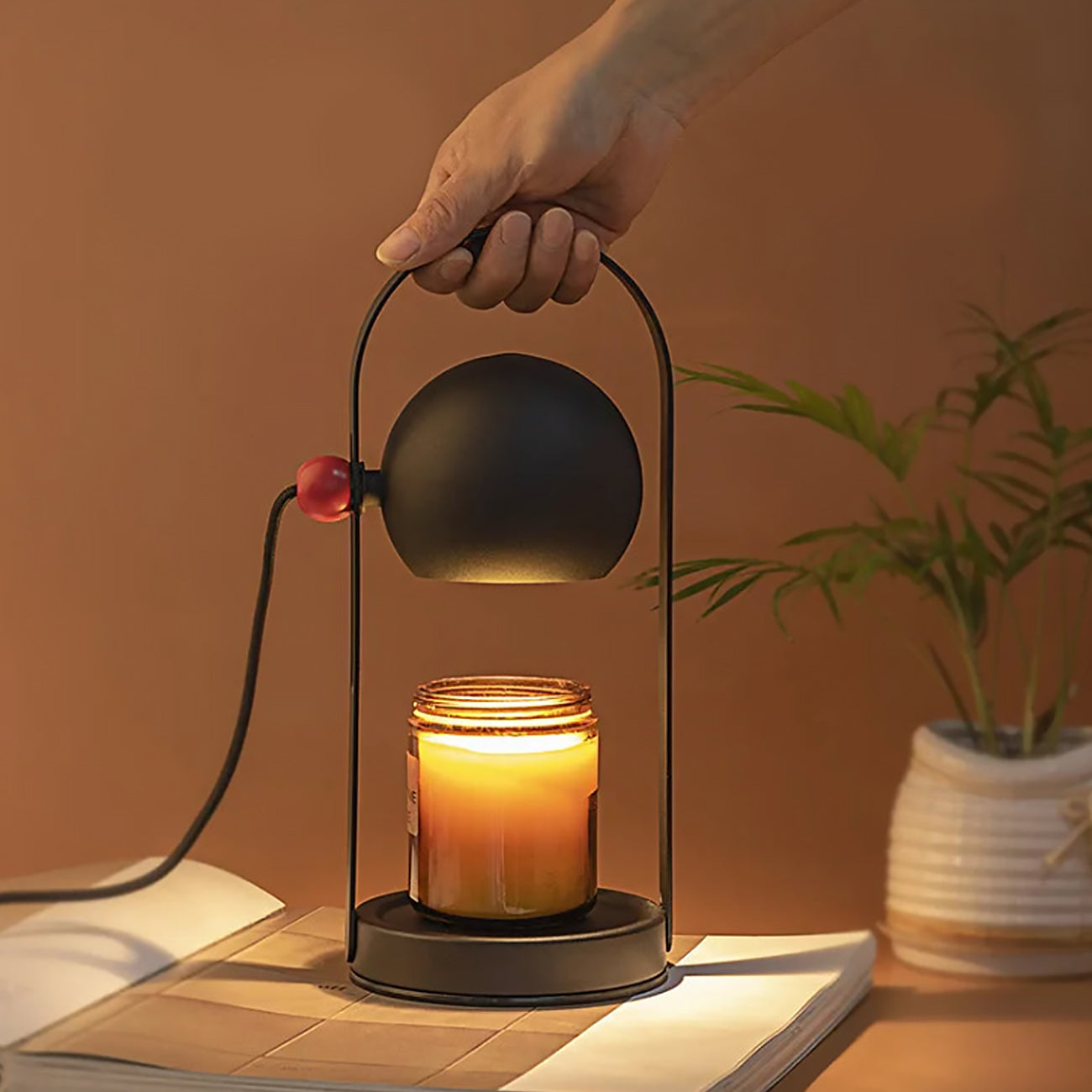 Black Dimmable Candle Warmer - Ambient Lighting Accessory