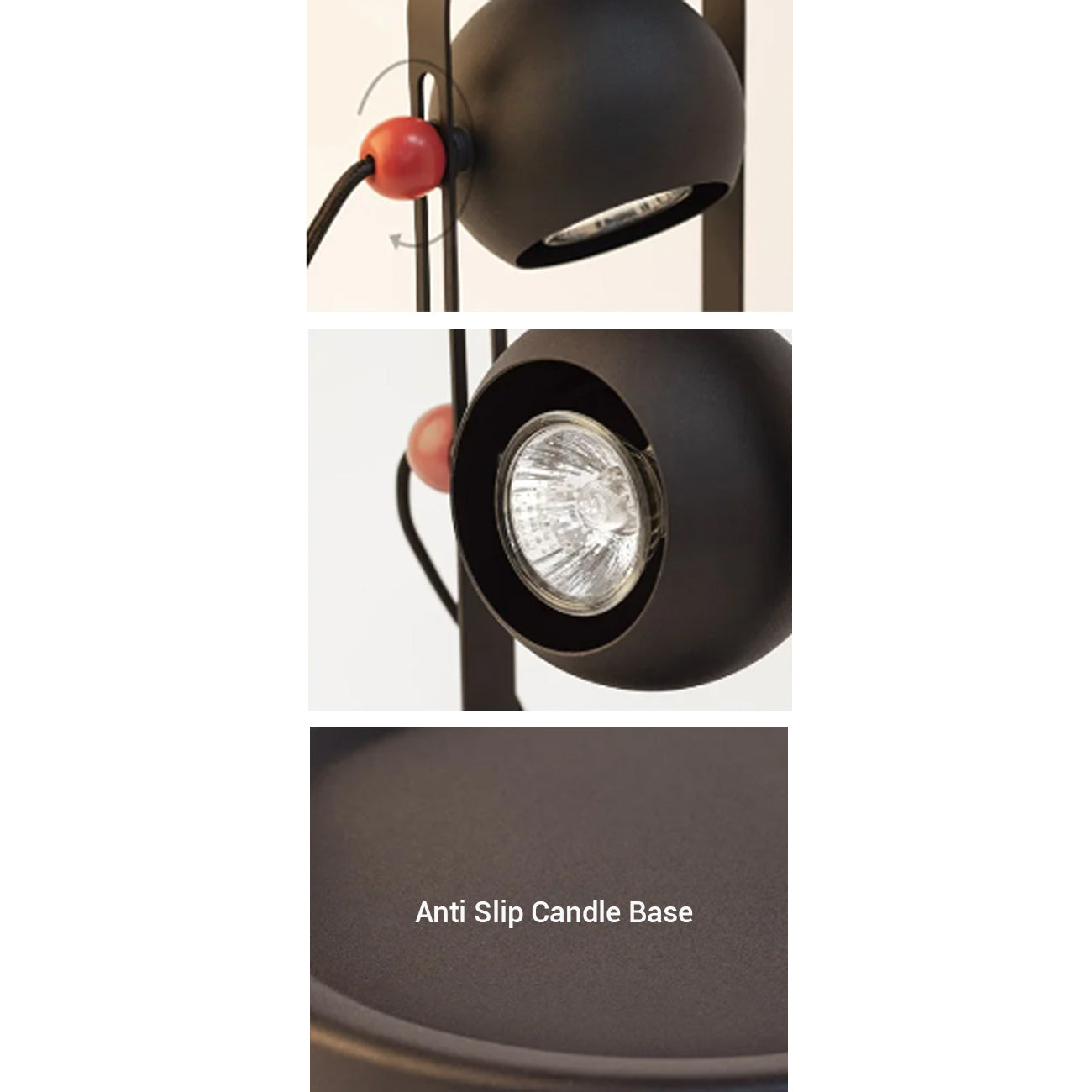 Black Dimmable Candle Warmer - Ambient Lighting Accessory