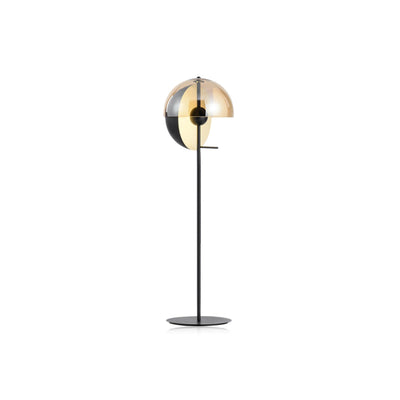 Glass Floor Lamp | Contemporary Half Dome Living Room Light