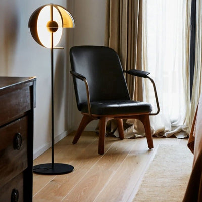 Glass Floor Lamp | Contemporary Half Dome Living Room Light