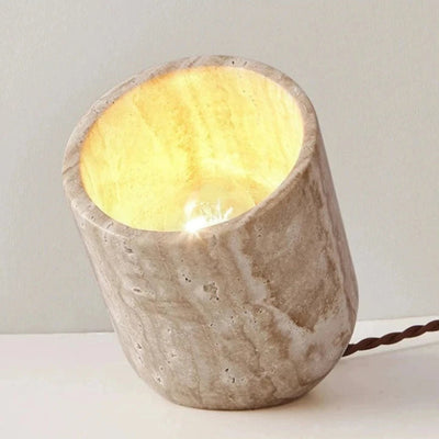 Travertine Stone Lamp - Modern Table & Floor Light