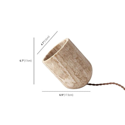 Travertine Stone Lamp - Modern Table & Floor Light