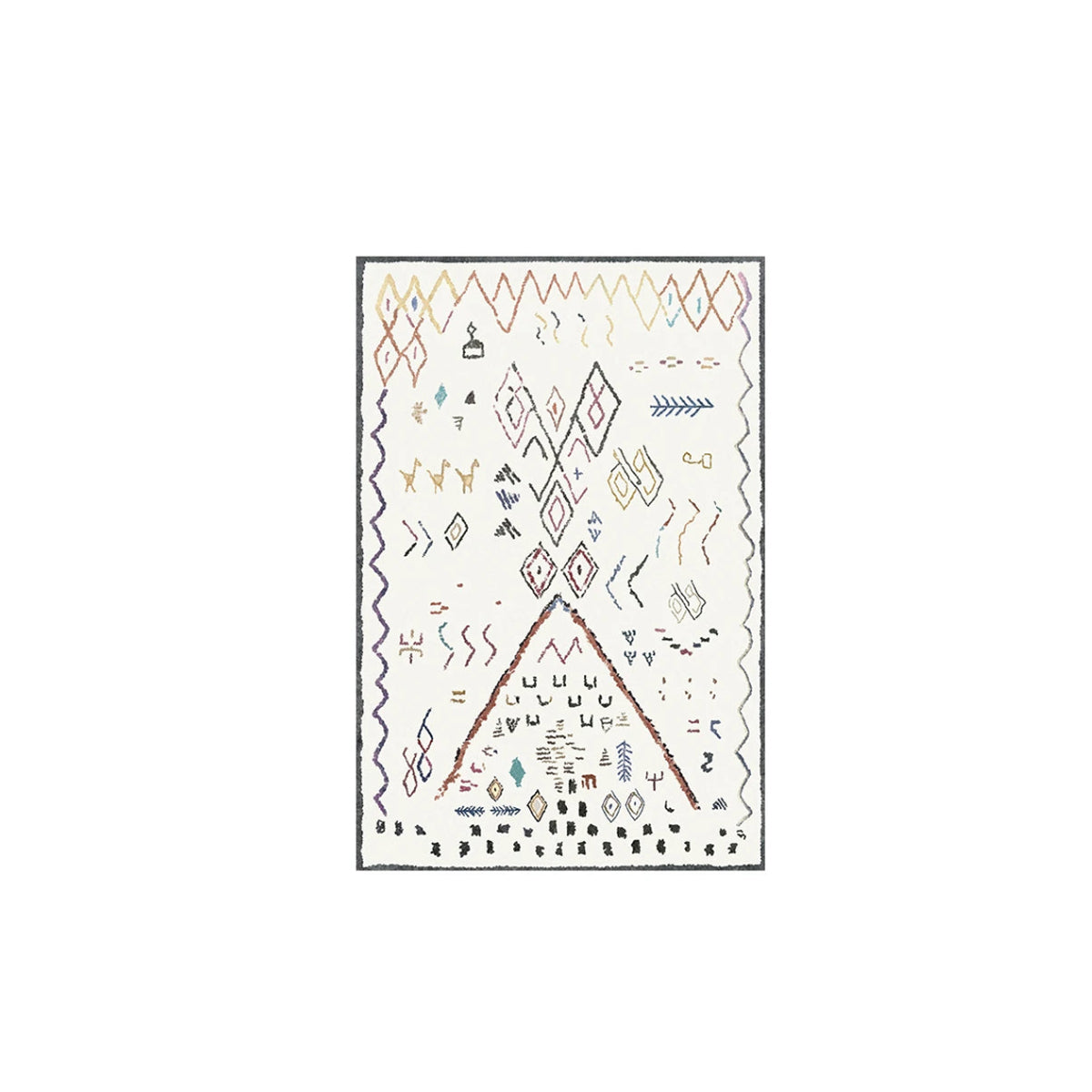 Morocco Style Rug – Abstract Area Rug, Handcrafted Art Carpet
