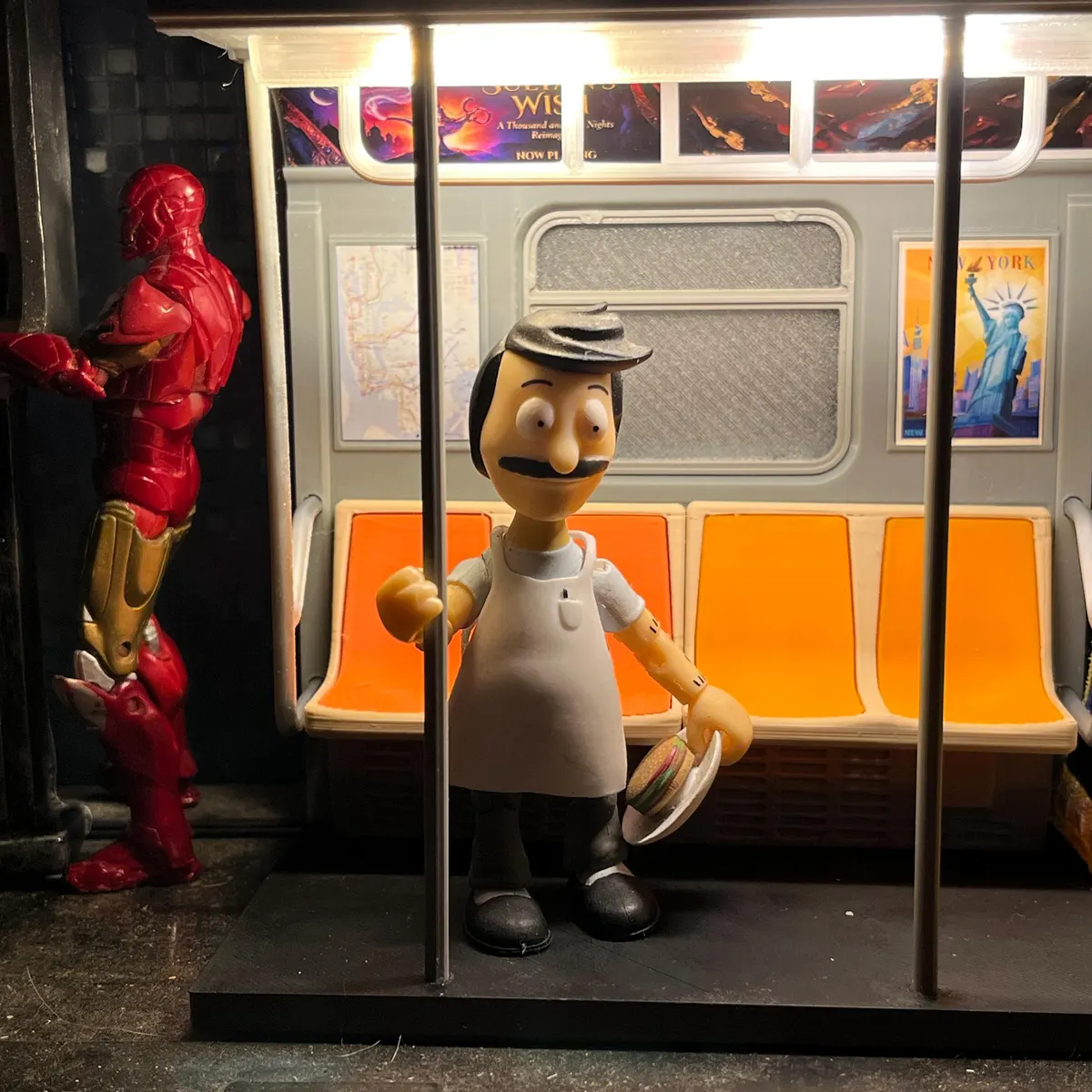 New York Train Night Light Subway Train