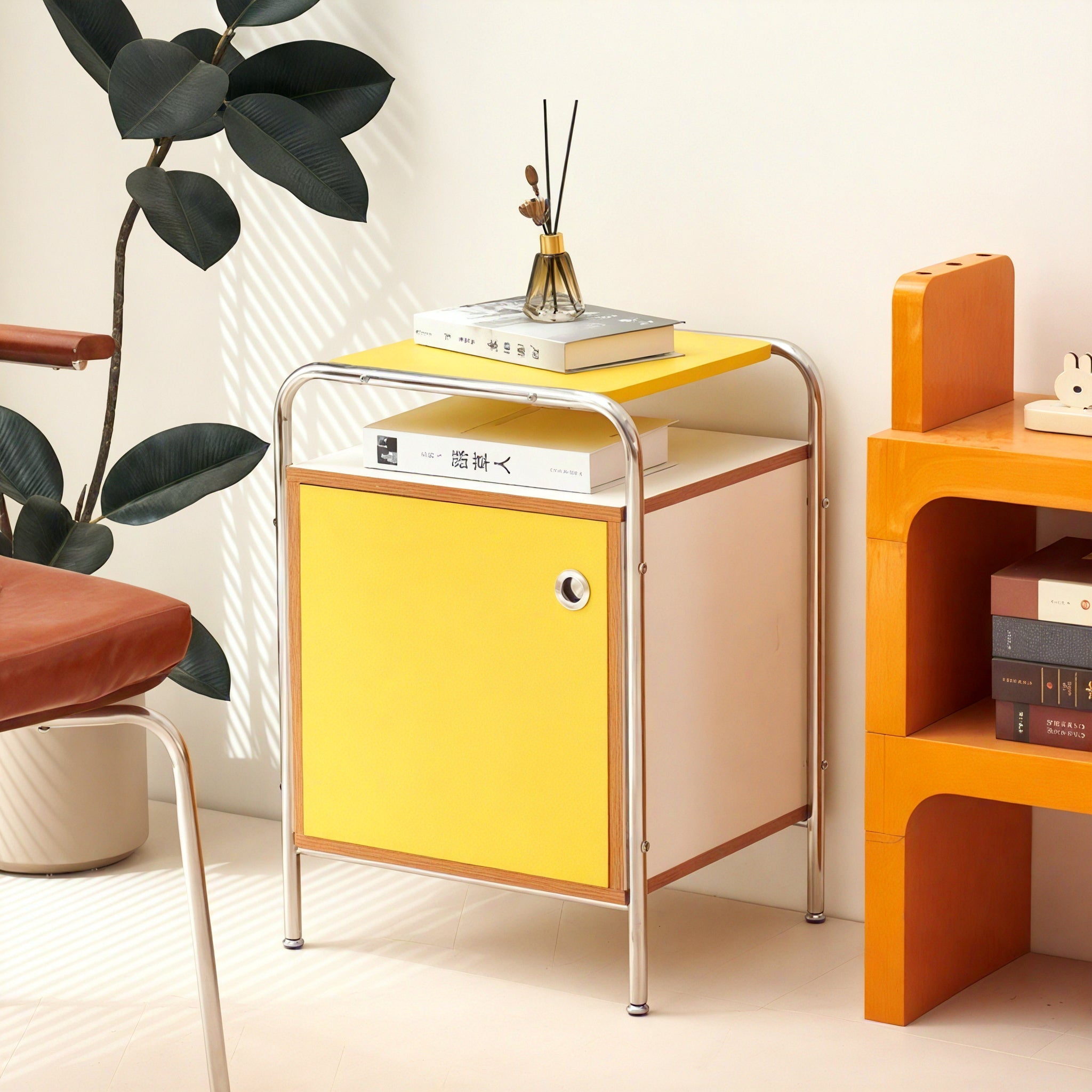 NORDIC CUBE | Minimalist Color-Block Accent Cabinet