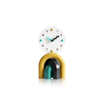 Nordic Arch Table Clock - Modern Desk Clock Bamboo Metal Design