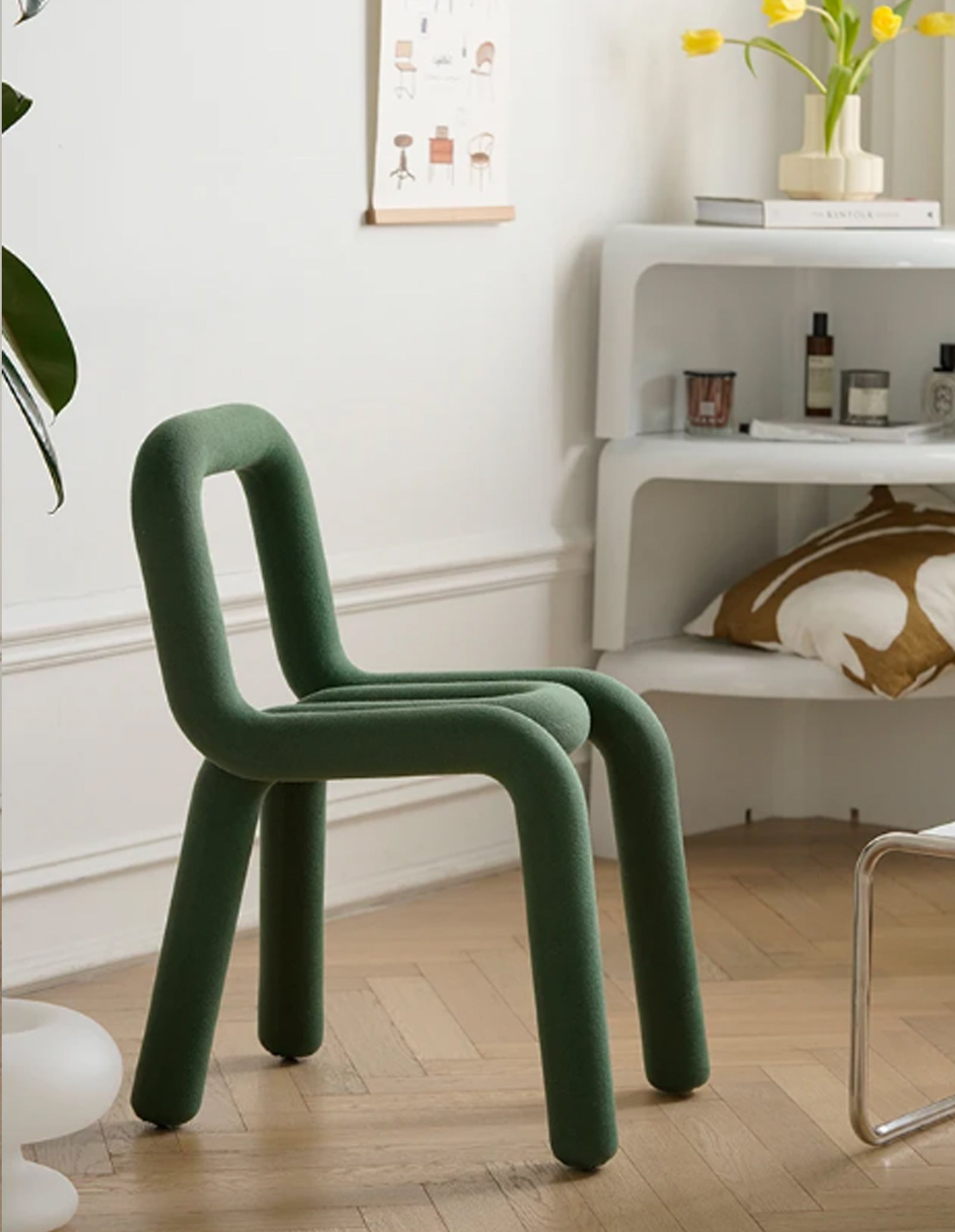 Fabric Lounge Chair - Nordic Bent Pipe Armchair