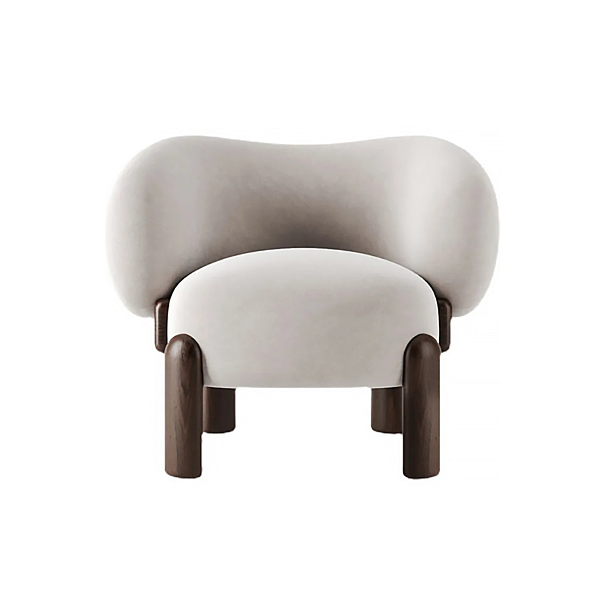 Nordic Lounge Chair - Solid Wood Fabric Sofa
