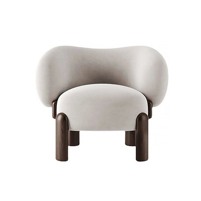 Nordic Lounge Chair - Solid Wood Fabric Sofa