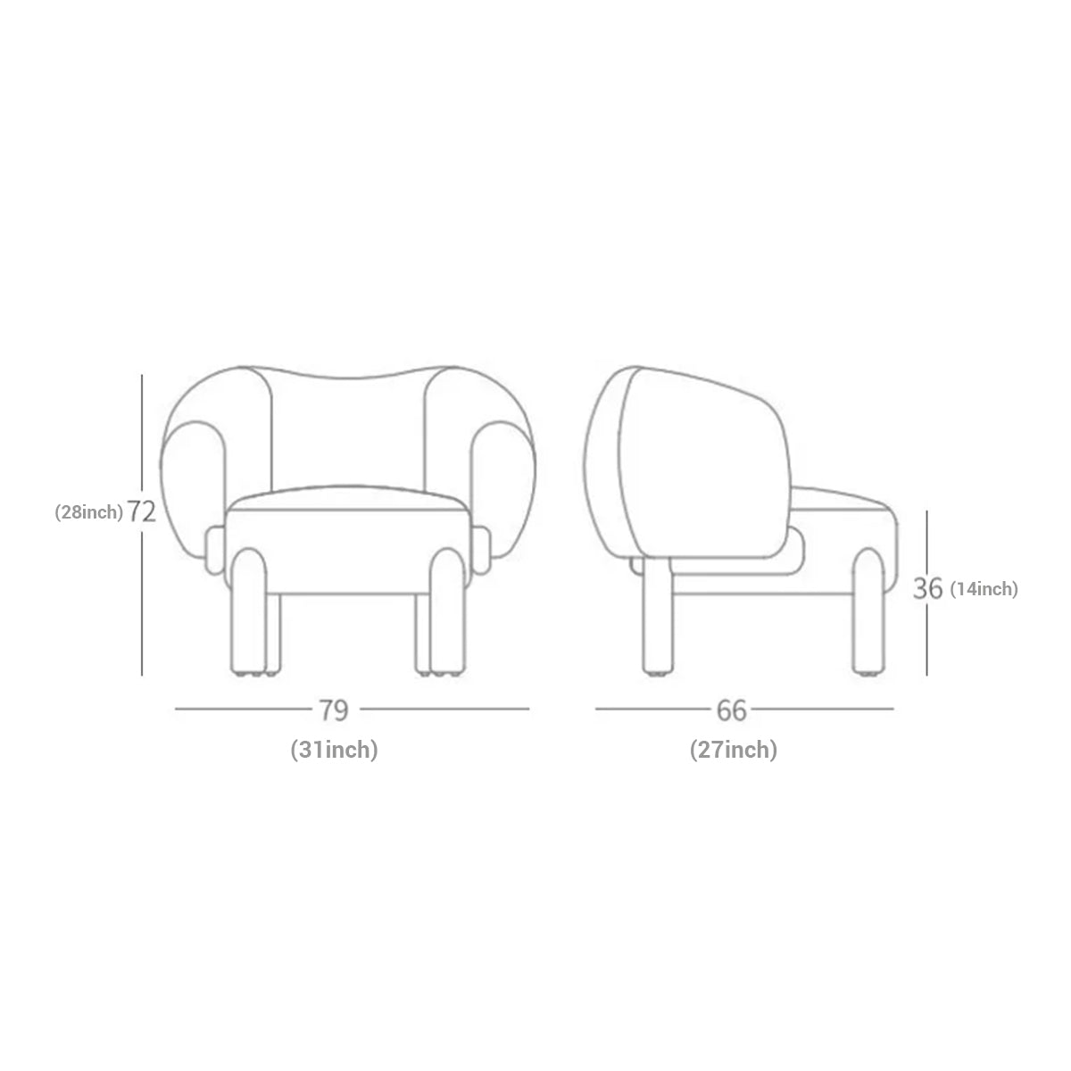 Nordic Lounge Chair - Solid Wood Fabric Sofa
