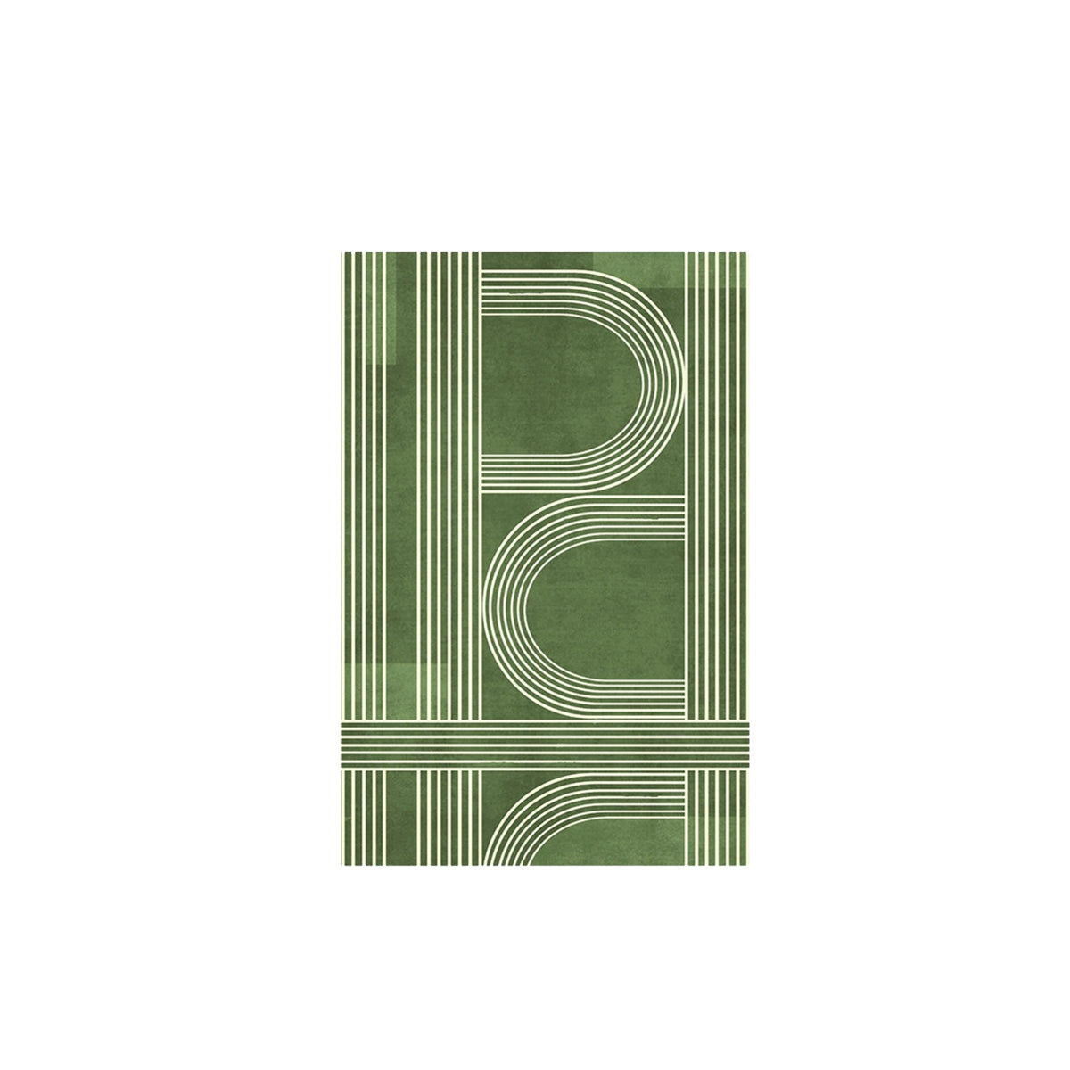 Nordic Green Stripe Rug - Modern Area Carpet