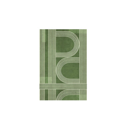 Nordic Green Stripe Rug - Modern Area Carpet