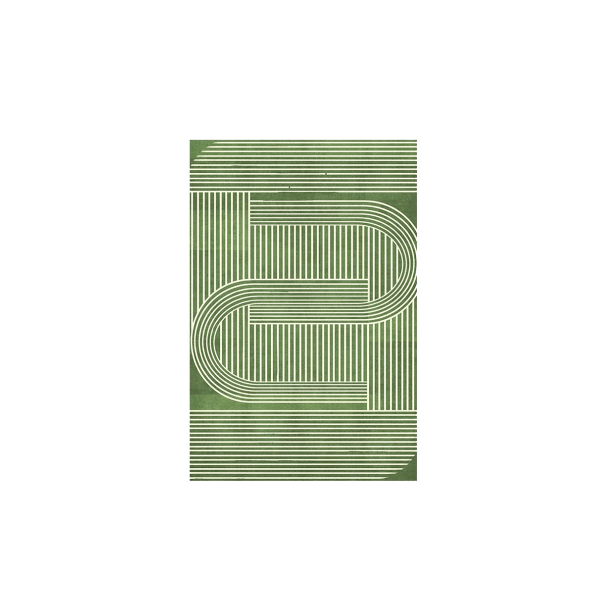 Nordic Green Stripe Rug - Modern Area Carpet