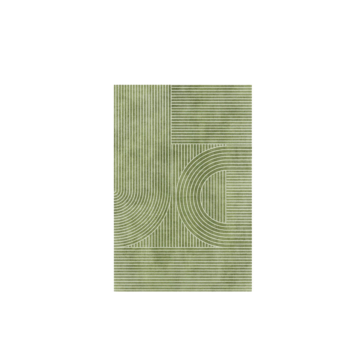 Nordic Green Stripe Rug - Modern Area Carpet