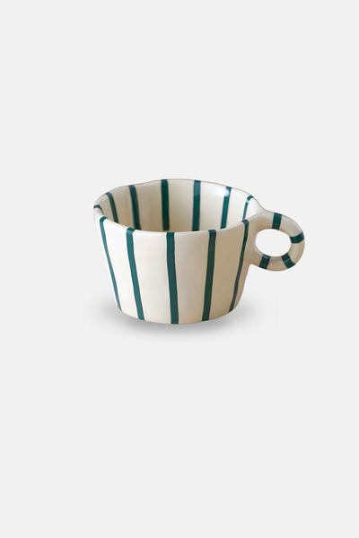 Nordic Atelier Stripe Mug – Hand-Painted Porcelain