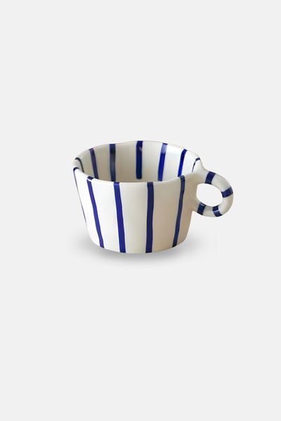 Nordic Striped Handcrafted Ceramic Cup