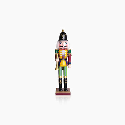 Wooden Nutcracker Puppet – Hand-Crafted Military Band 12 Inch Holiday Decor