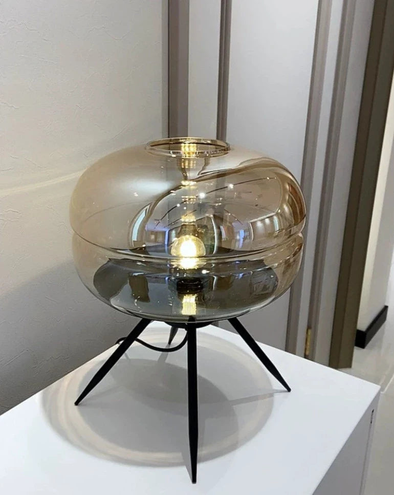 Transparent Glass Lamp – Modern Table Lamp With LED Bulb