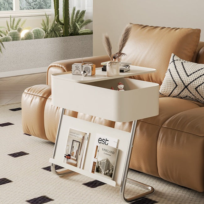 Metal Side Table – Slide Top Adjustable Frame